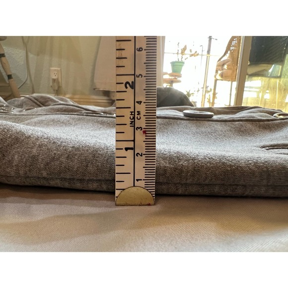 Vintage Young USA Button Up Gray Sweatshirt Coat Detachable Hood size Large - Picture 15 of 15
